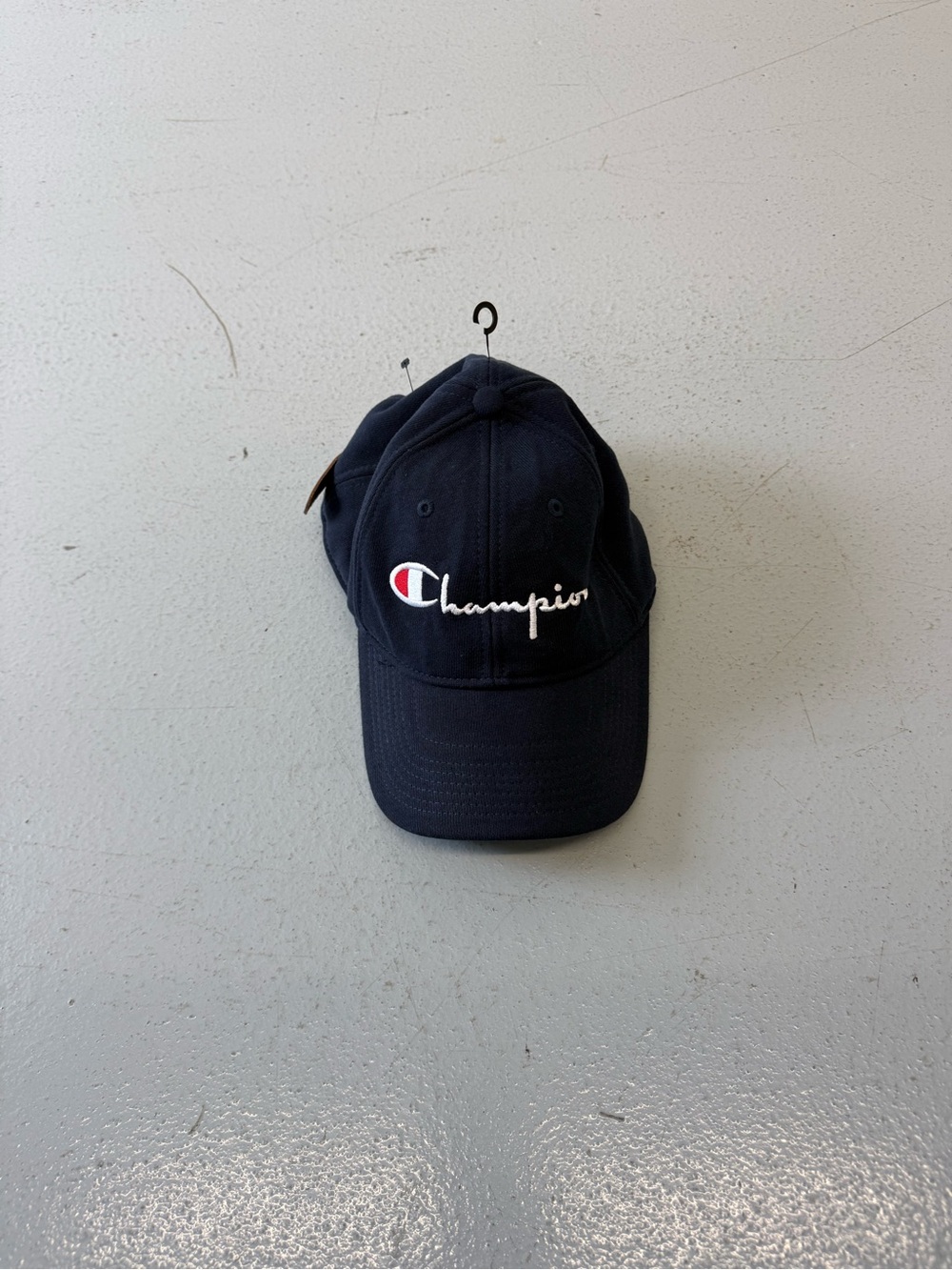 Champion Navy Script Logo Cap with Red Accent